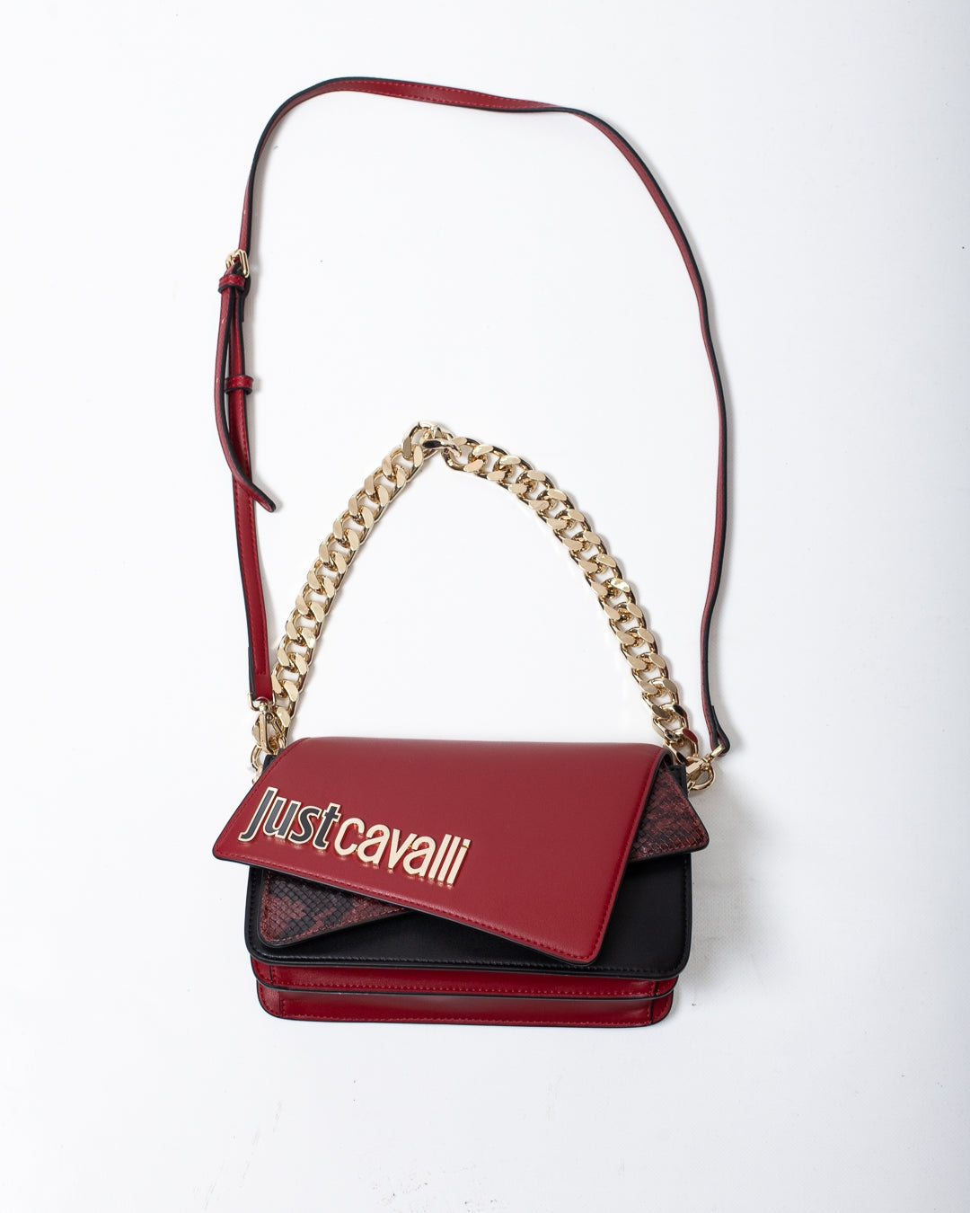 Borsa Just Cavalli "Metal Lettering" python donna