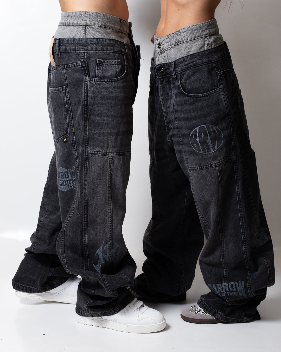 Jeans Barrow baggy con stampe