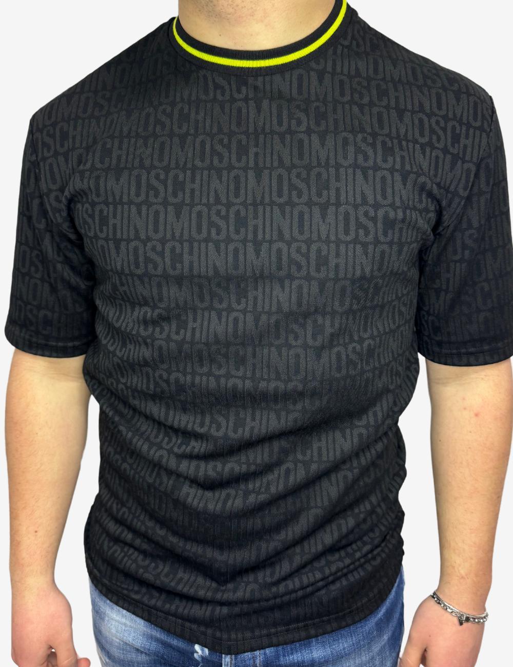T-Shirt Moschino logata jacquard uomo