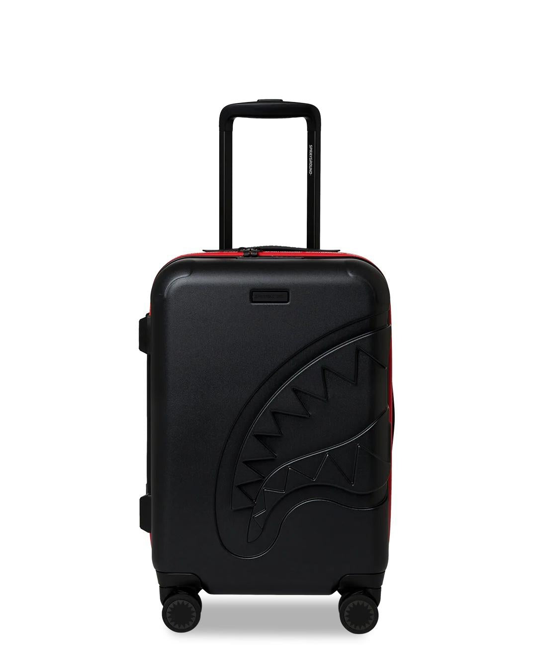 Valigia Sprayground nero printed zipper shark carry-on luggage trolley