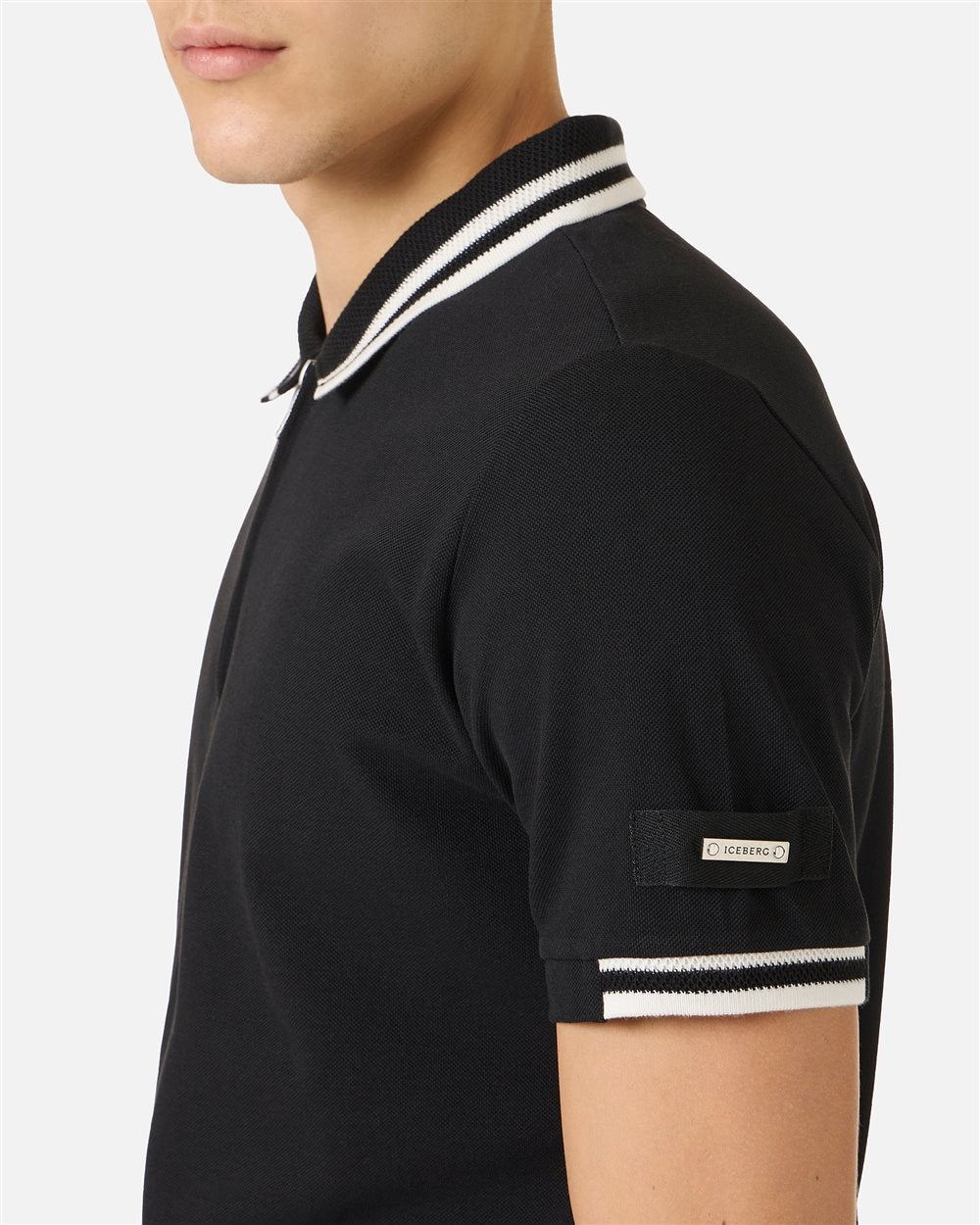 Polo Iceberg mezza zip con colletto a contrasto