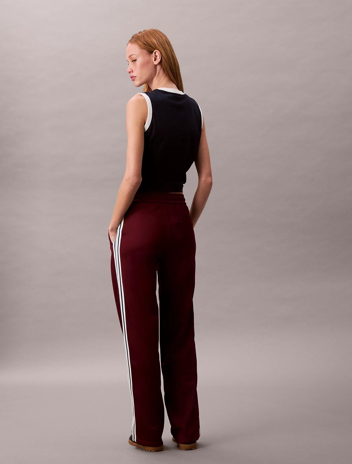 Pantalone Calvin Klein acetato con strisce a contrasto donna