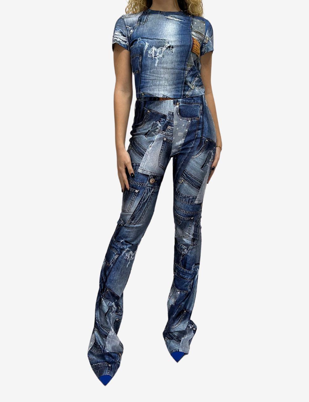 T-Shirt Chiara Ferragni effetto denim donna