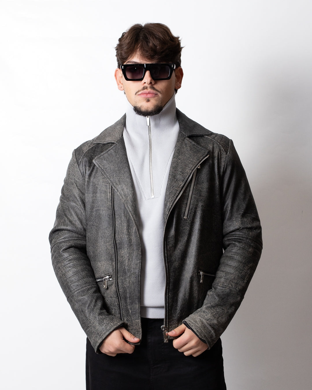 Giubbotto Richmond X biker in vera pelle uomo