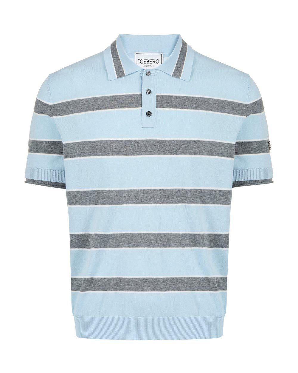 Polo Iceberg in maglia di cotone con colletto a contrasto