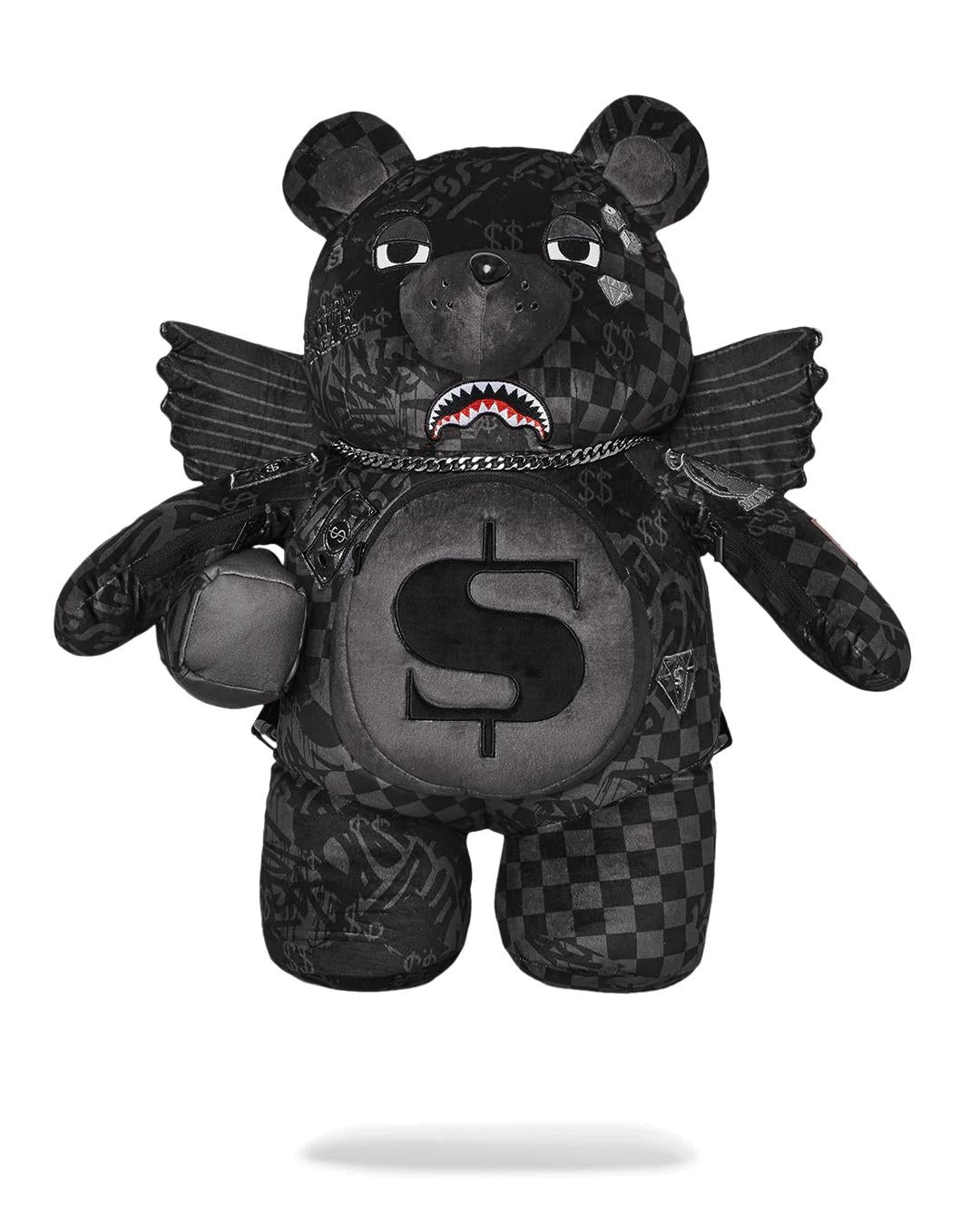 Zaino Sprayground orsetto nero 3AM Check Tedd Beary Moneybear Backpack