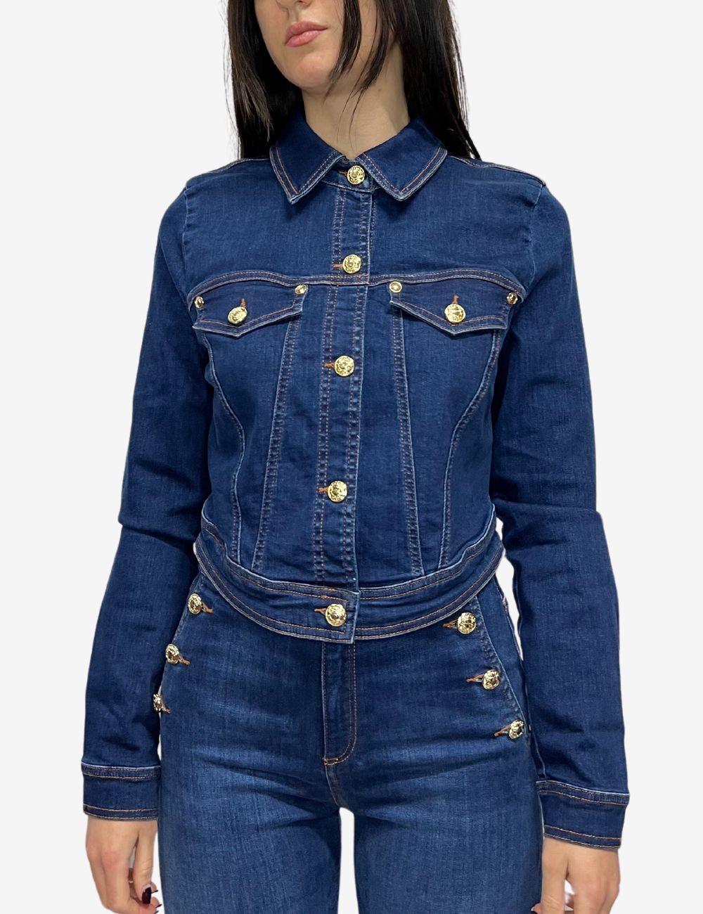 Giubbotto Nenette in denim scuro donna