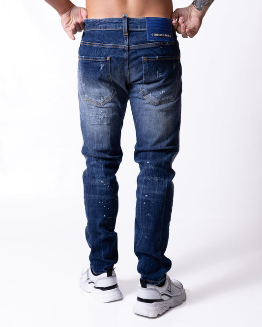Jeans G2Firenze con applicazione metallica e patch logo sul retro