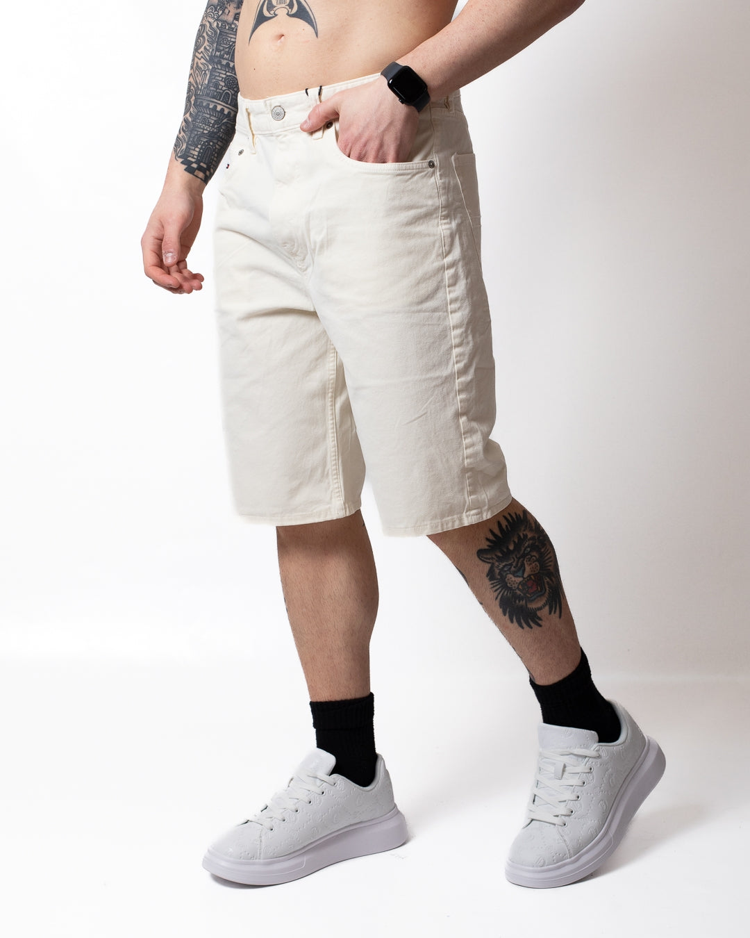Bermuda Tommy Jeans white cinque tasche uomo