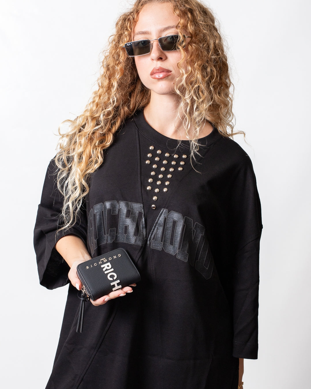 Portafogli John Richmond in ecopelle con logo patch