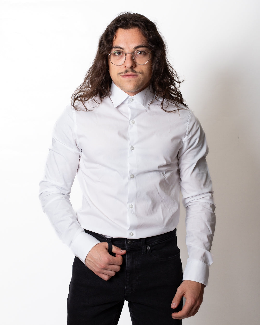 Camicia Calvin Klein "Slim Poplin white" uomo