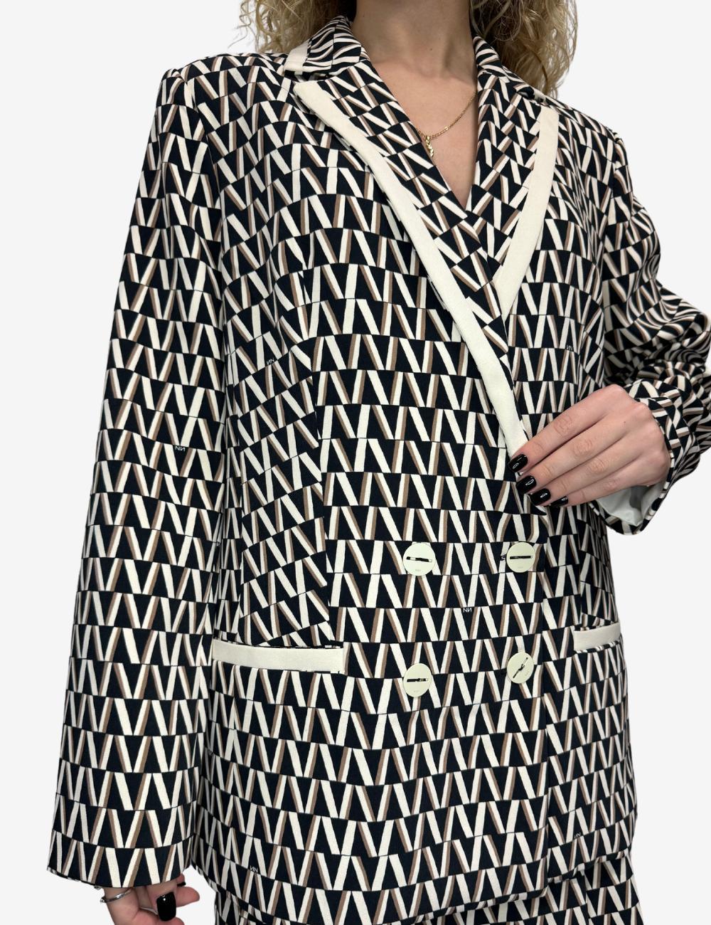Giacca blazer Nenette con grafica "Logomania" donna
