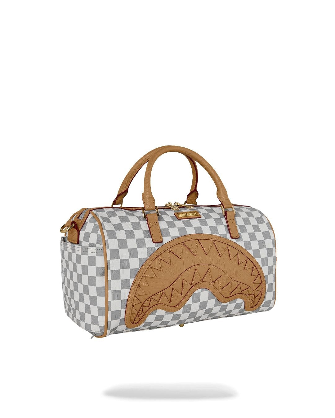 Borsa Sprayground bianco EMBOSSED CREAM CHECK MINI DUFFLE