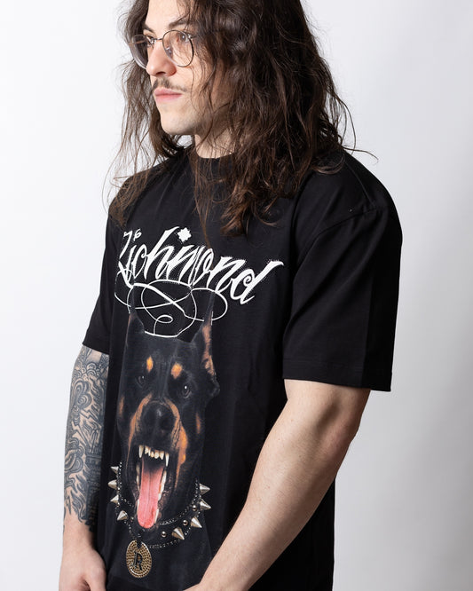 T-Shirt John Richmond con stampa e logo strass uomo