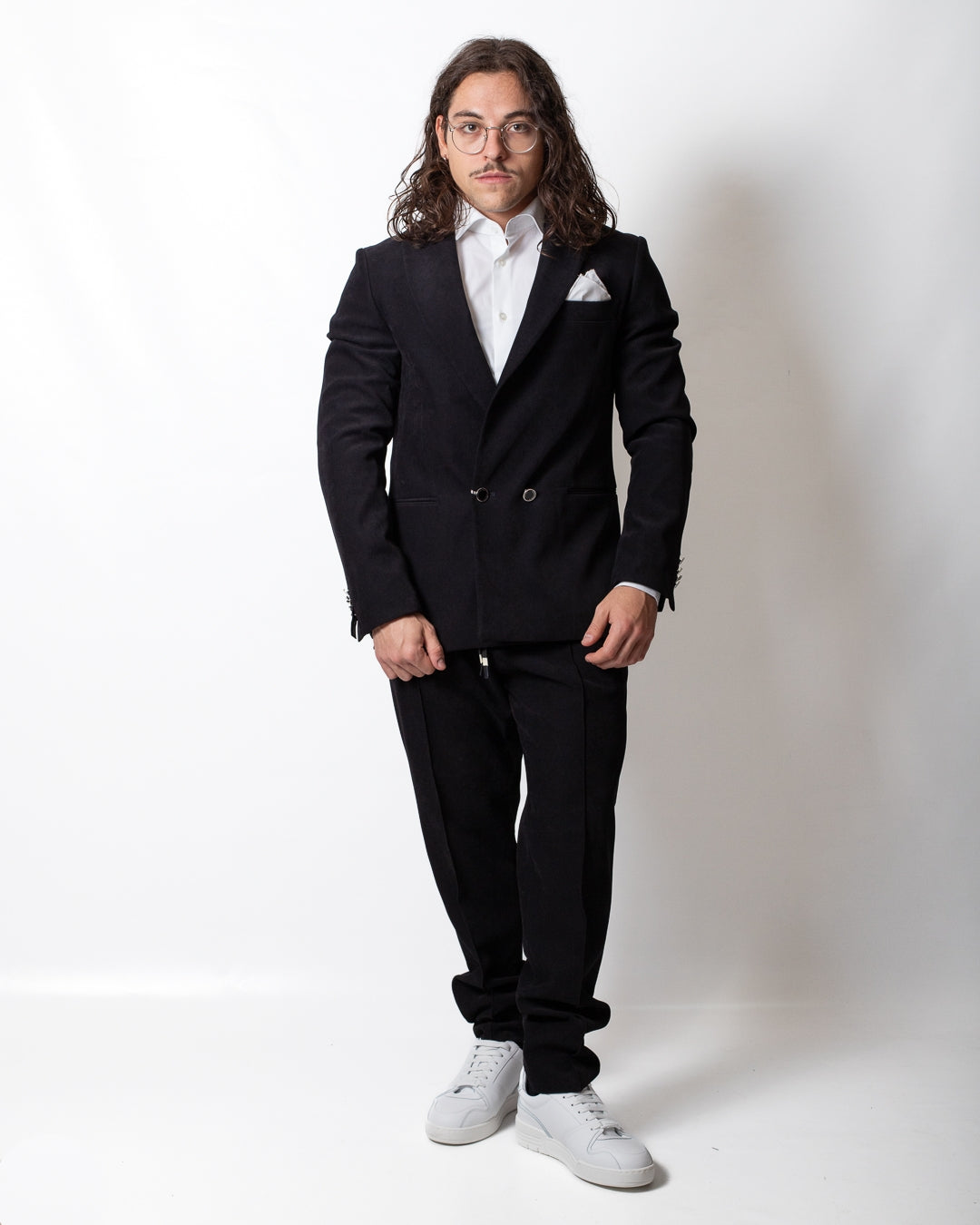 Giacca blazer Daniele Alessandrini doppiopetto in suede uomo