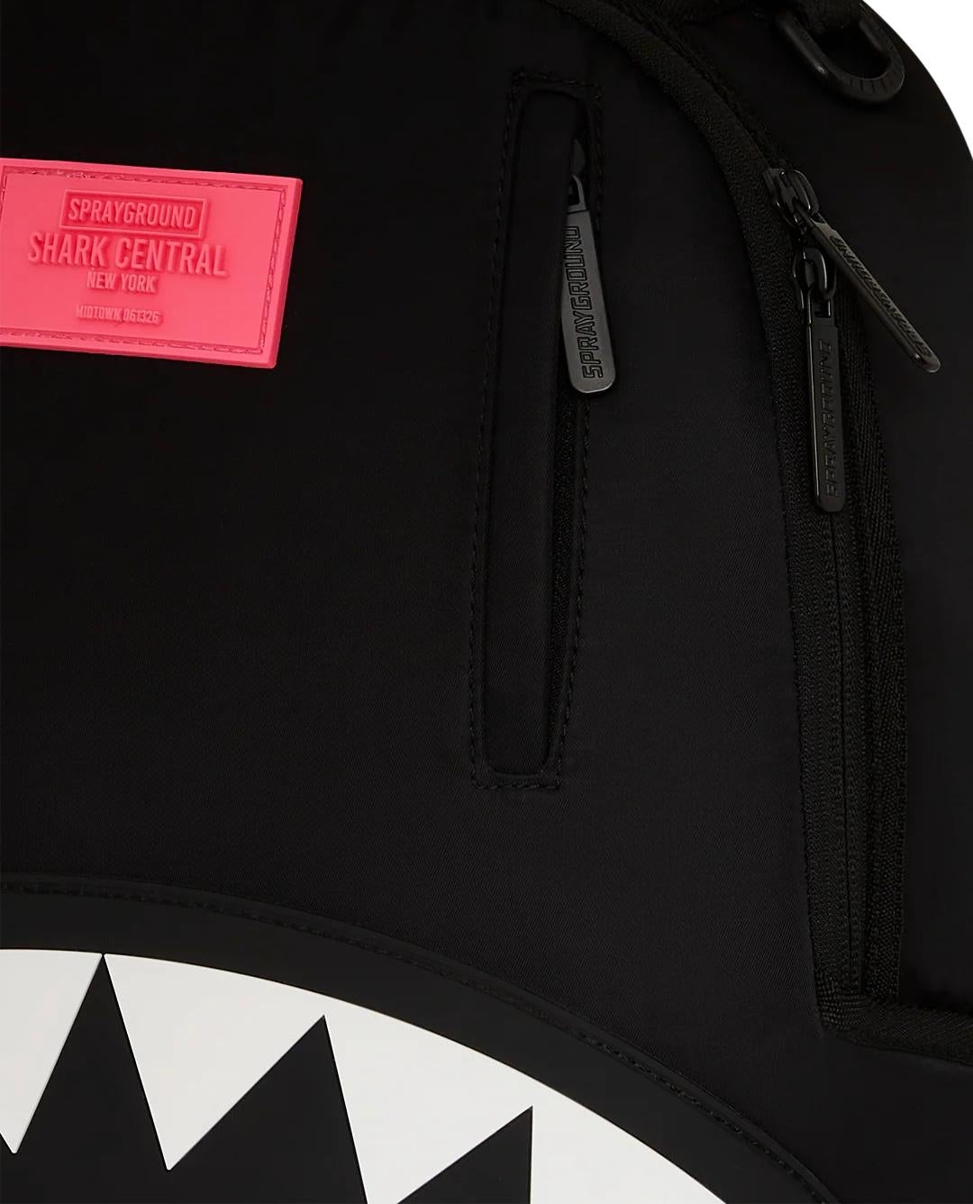 Zaino Sprayground nero Shark central nylon black pink backpack