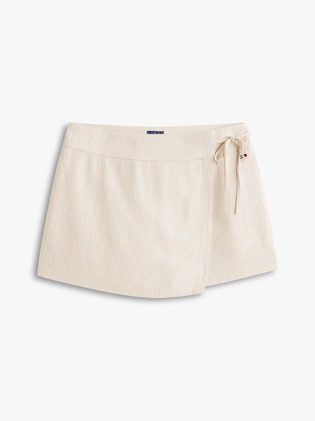 Short Tommy Jeans a righe in misto lino donna
