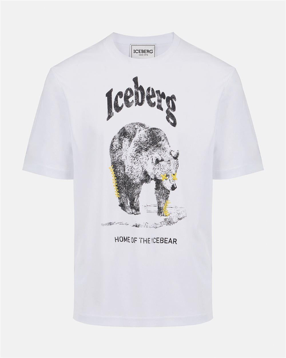 T-Shirt Iceberg con logo stampa e ricamo uomo
