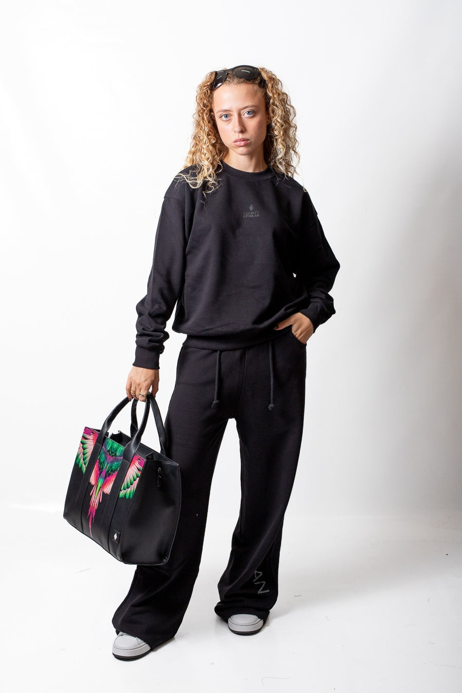Borsa Marcelo Burlon in ecopelle shopping bag wings colorfull donna
