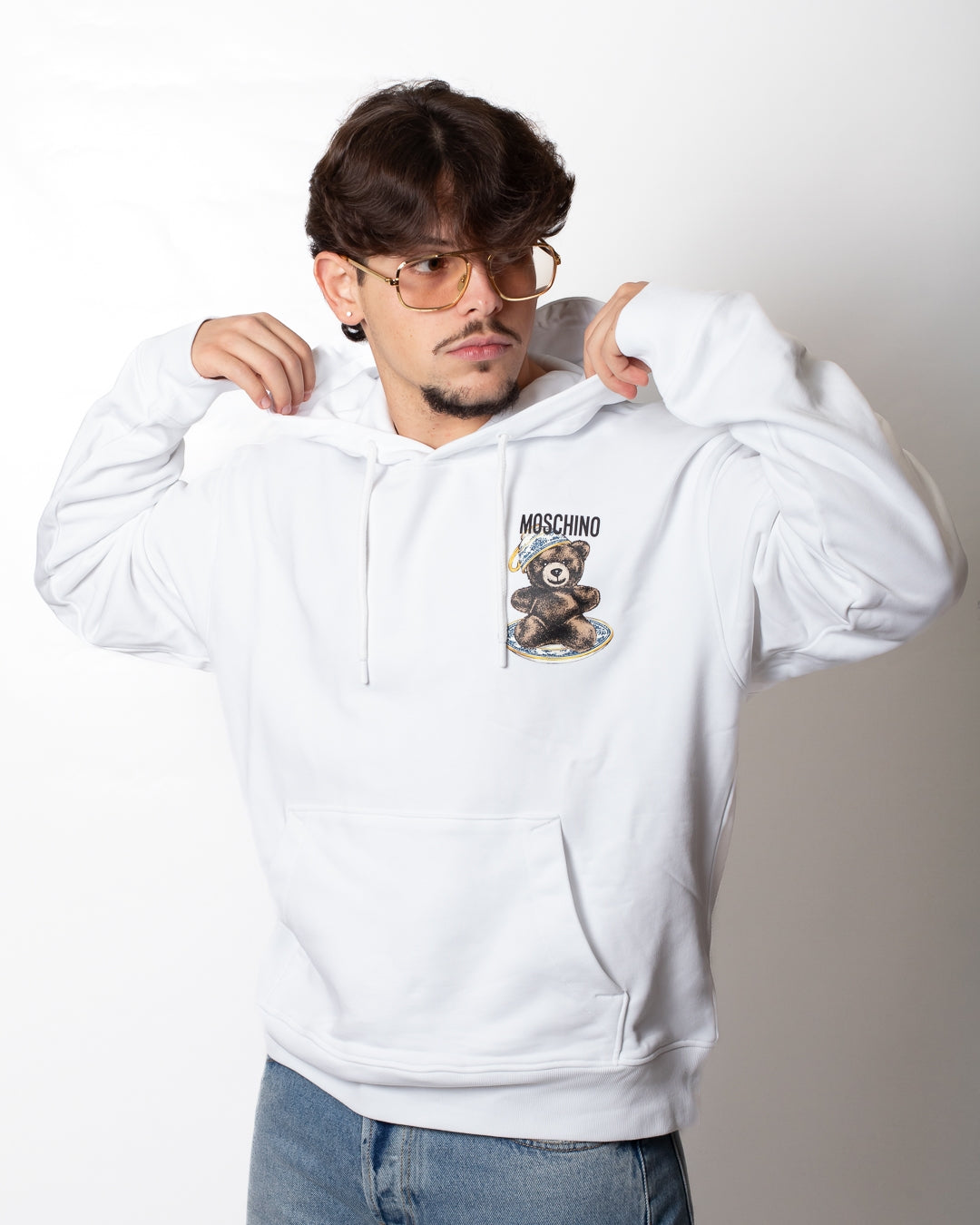 Felpa Moschino con cappuccio e stampa Teddy Bear