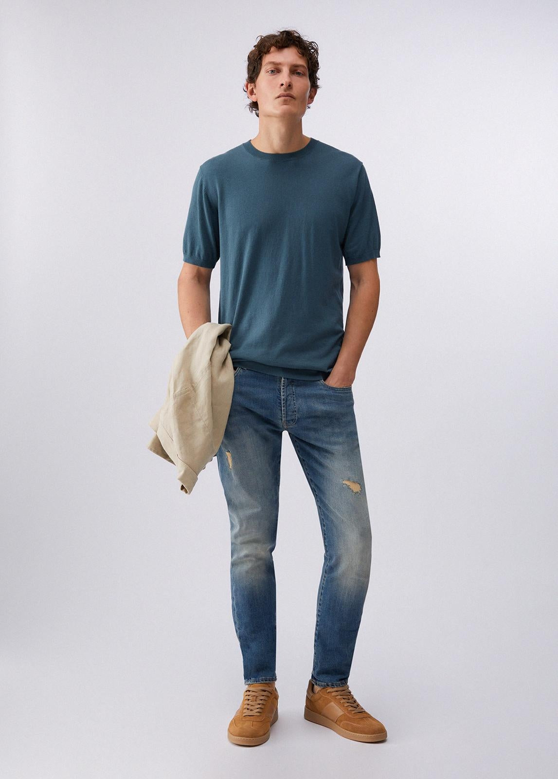 T-Shirt Liu Jo in maglia misto seta uomo
