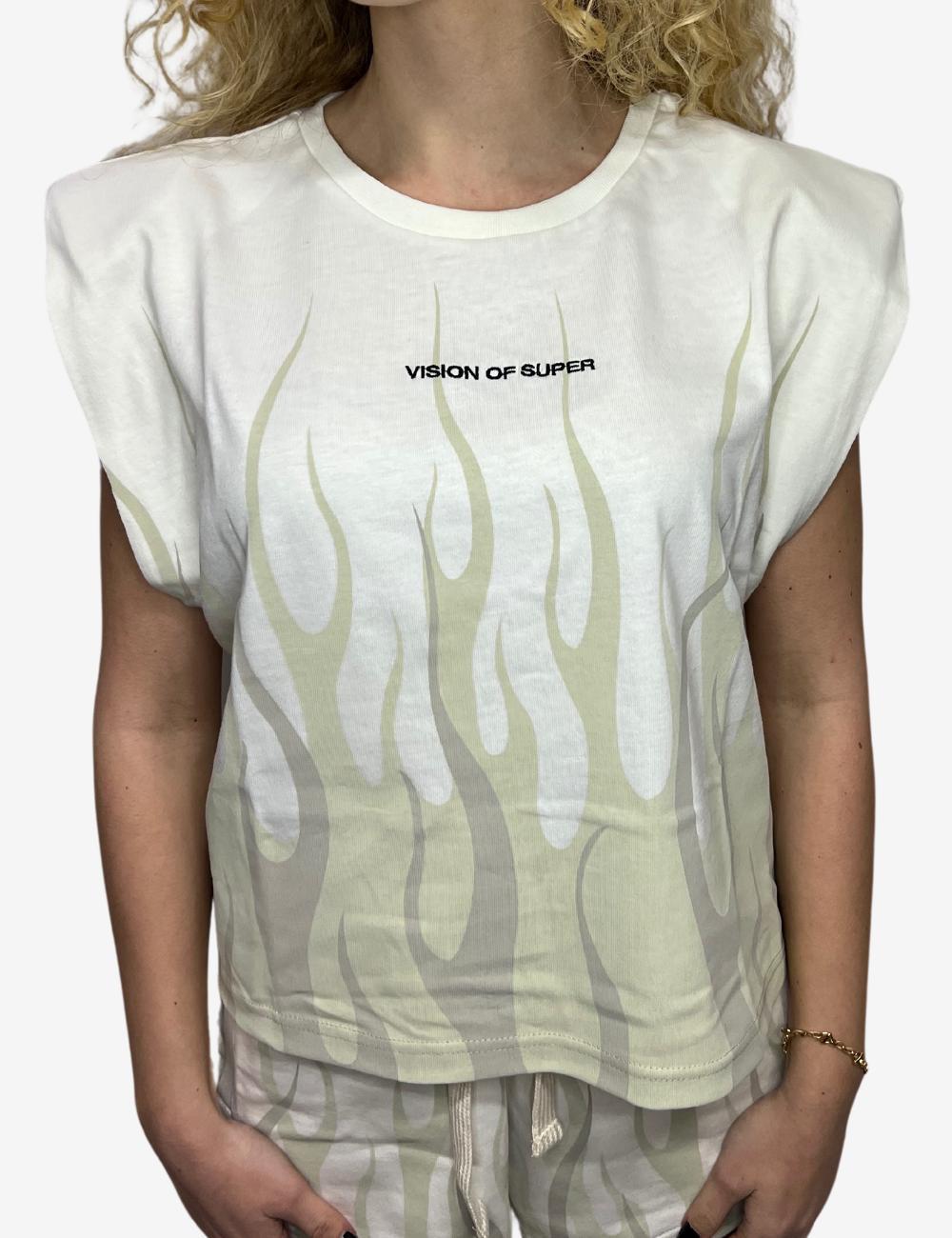 T-Shirt Vision of super con spalline imbottite donna
