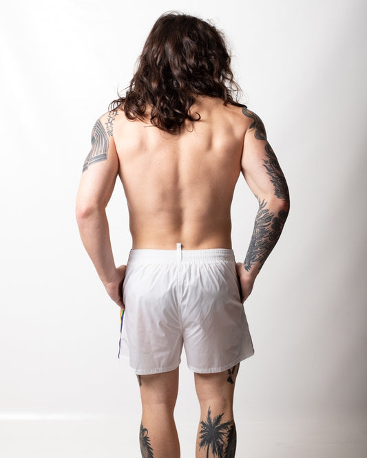 Boxer mare Dsquared2 con bande multicolor e ricamo uomo