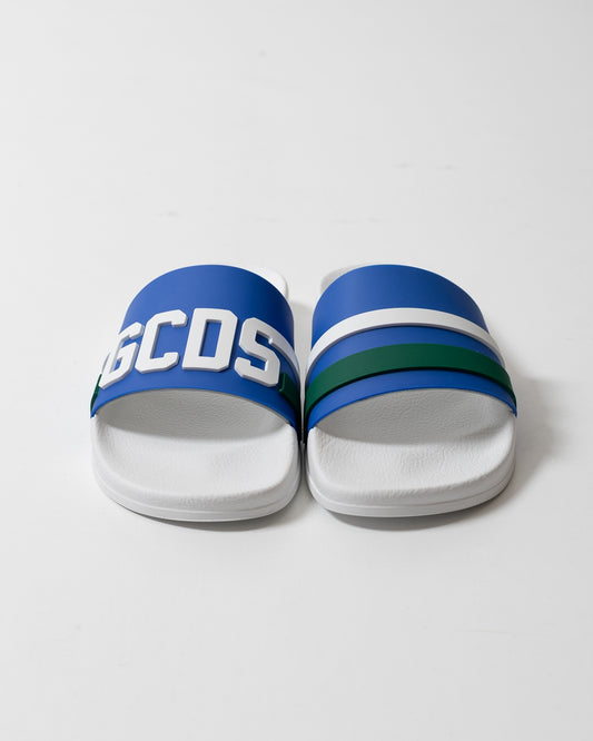 Ciabatte GCDS in gomma "Logo Band Blue" uomo