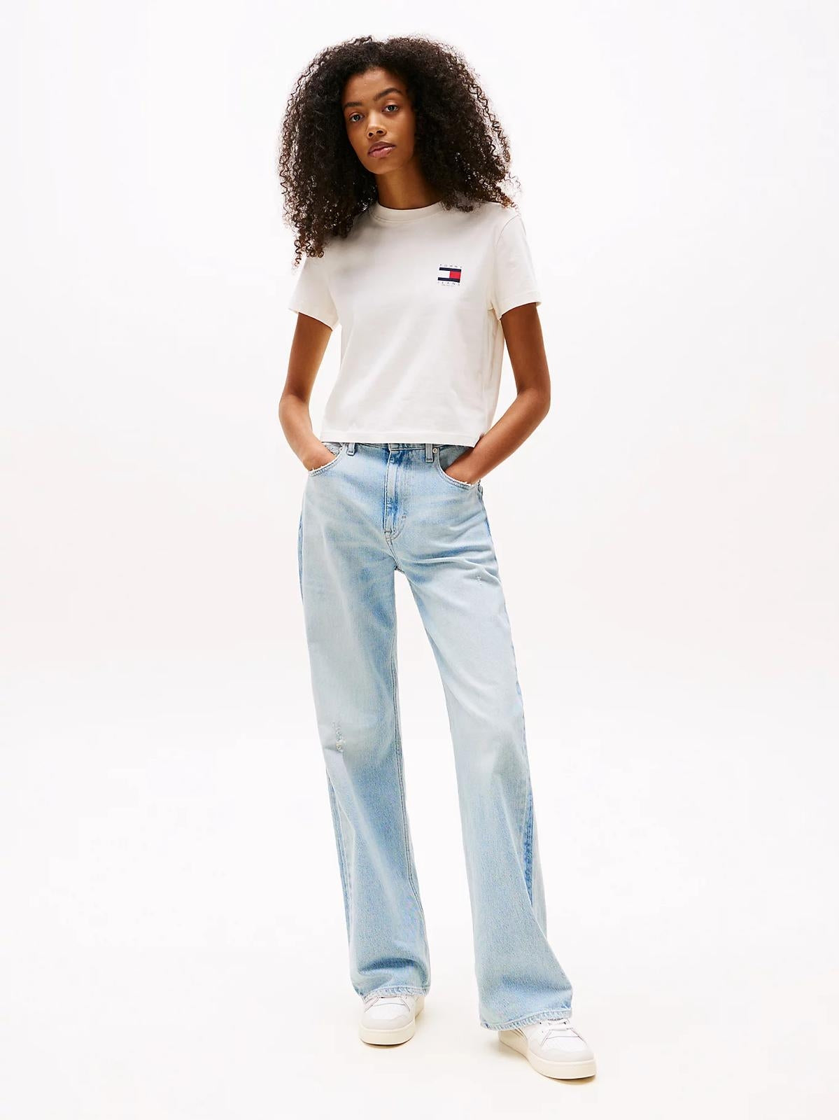 T-Shirt Tommy Jeans slim con logo bandiera donna