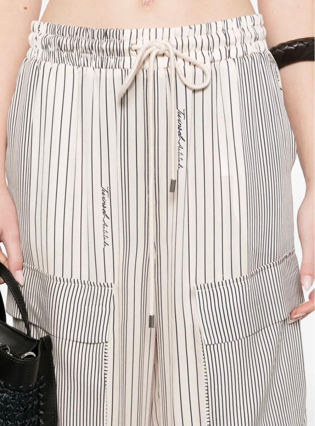 Pantalone Twinset Actitude wide leg a strisce donna