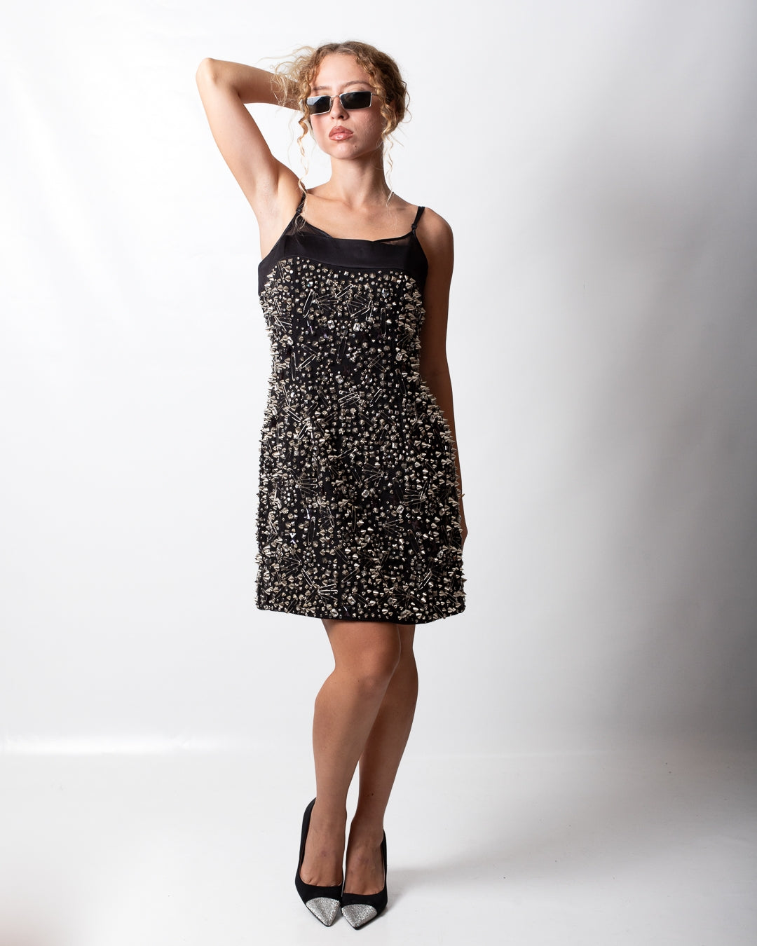 Abito John Richmond con borchie, graffette e strass donna