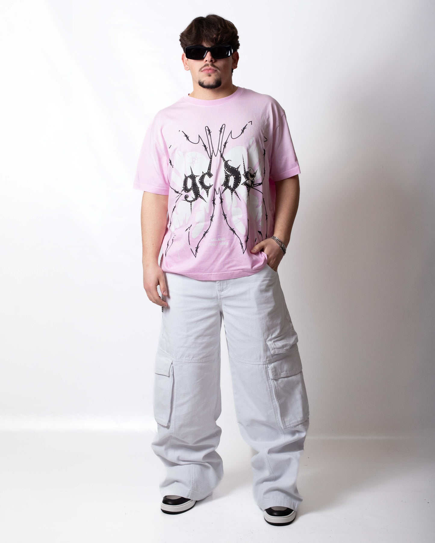 T-Shirt GCDS "Tribal Butterfly" over uomo