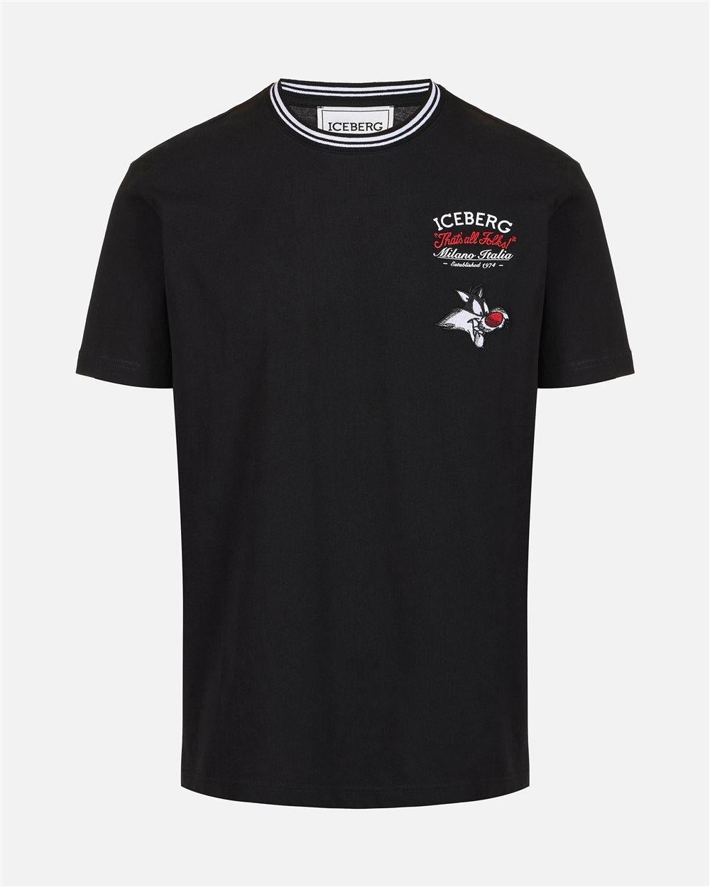 T-Shirt Iceberg con gatto Silvestro stampa e ricami