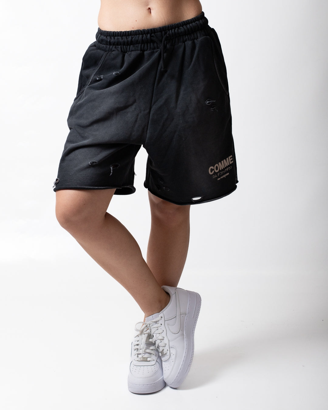 Bermuda Comme des Fuckdown in felpa con tagli donna