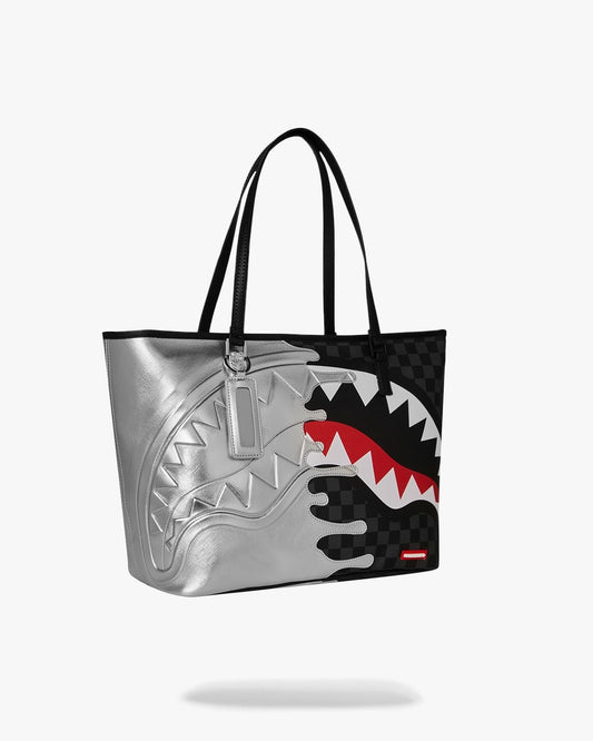 Borsa Sprayground nero SILVER SIDE DRIP BLACK CHECK TOTE