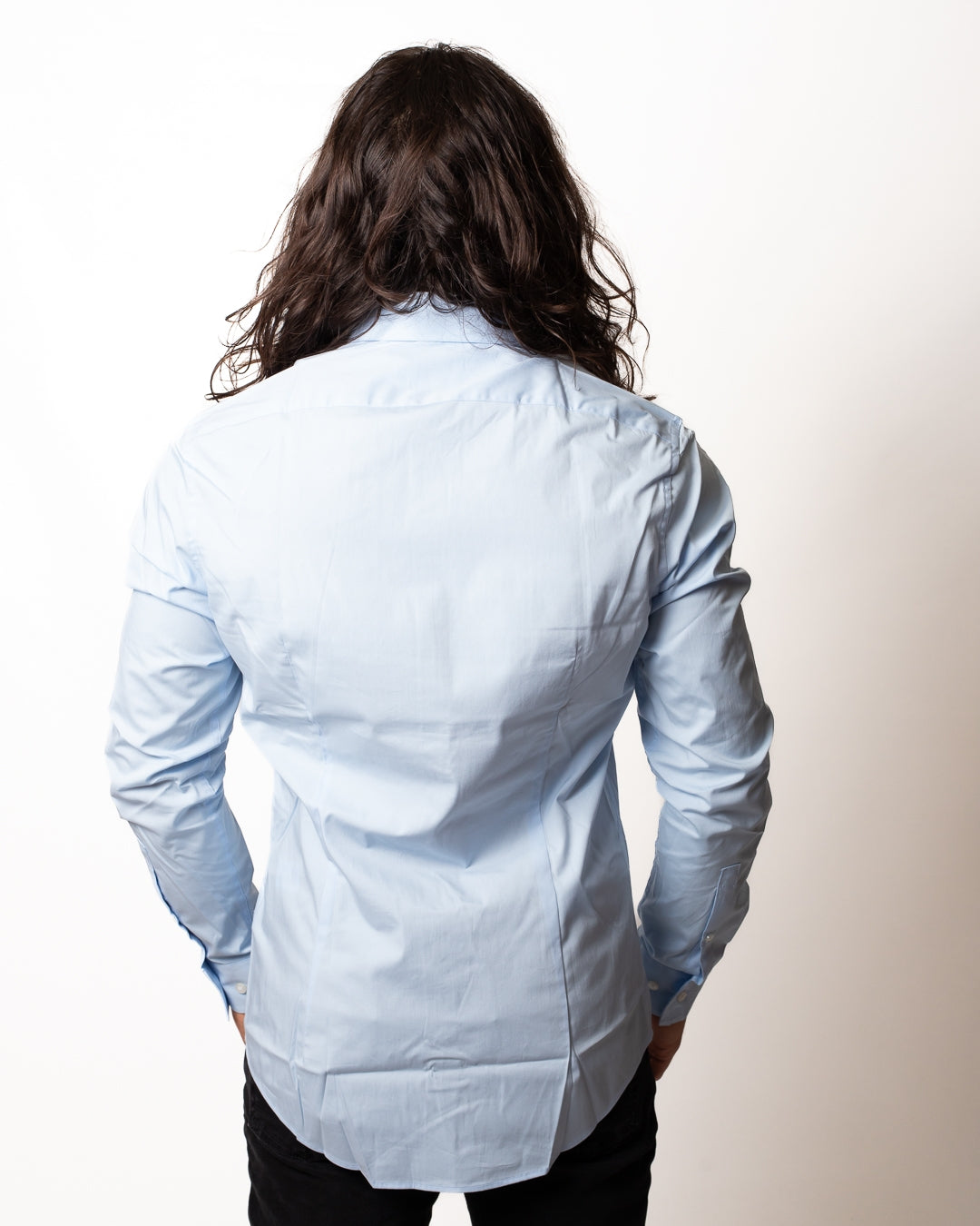 Camicia Calvin Klein "Slim Poplin calm blue" uomo