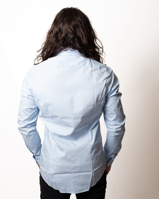 Camicia Calvin Klein "Slim Poplin calm blue" uomo