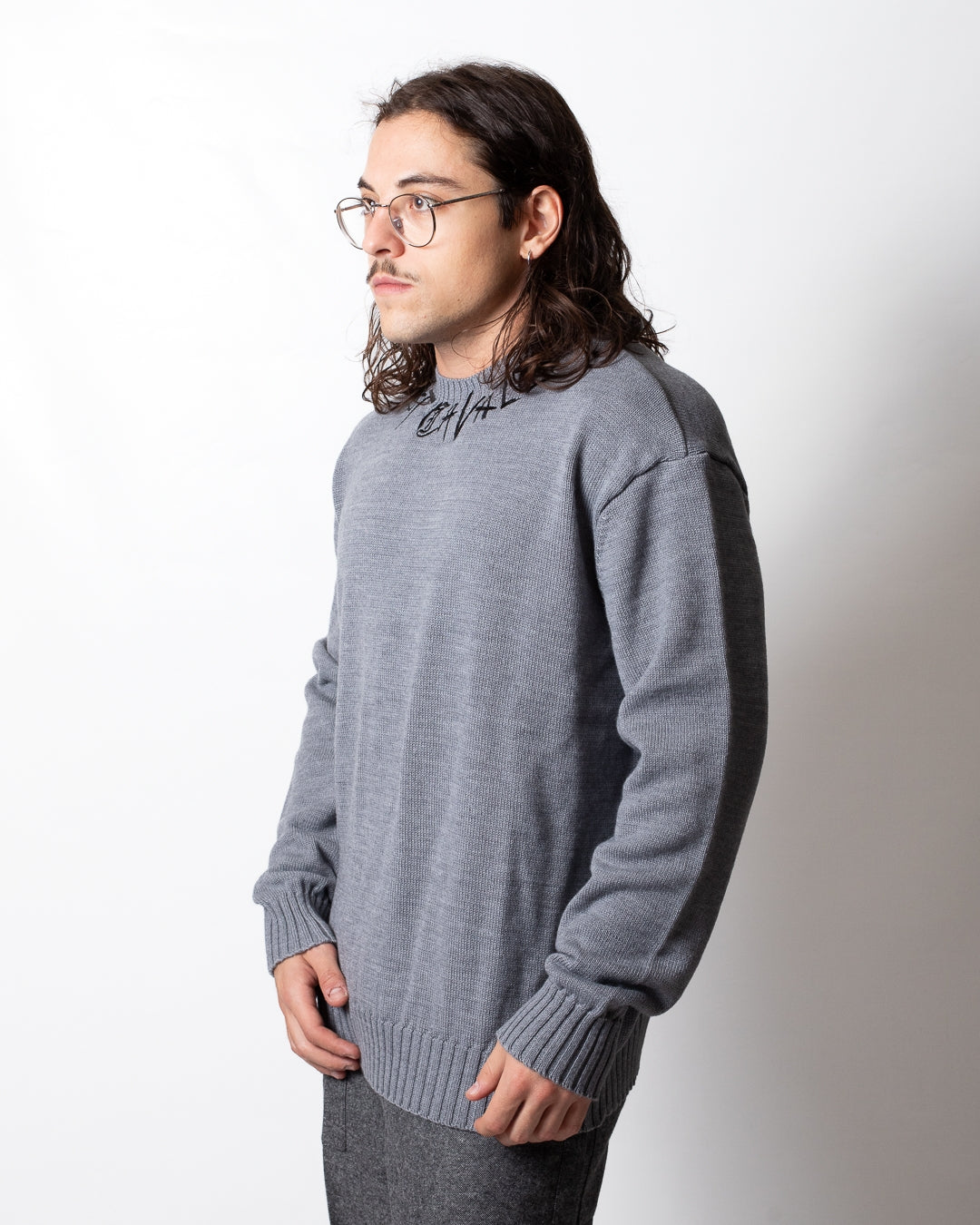 Maglia Just Cavalli girocollo con logo ricamato uomo