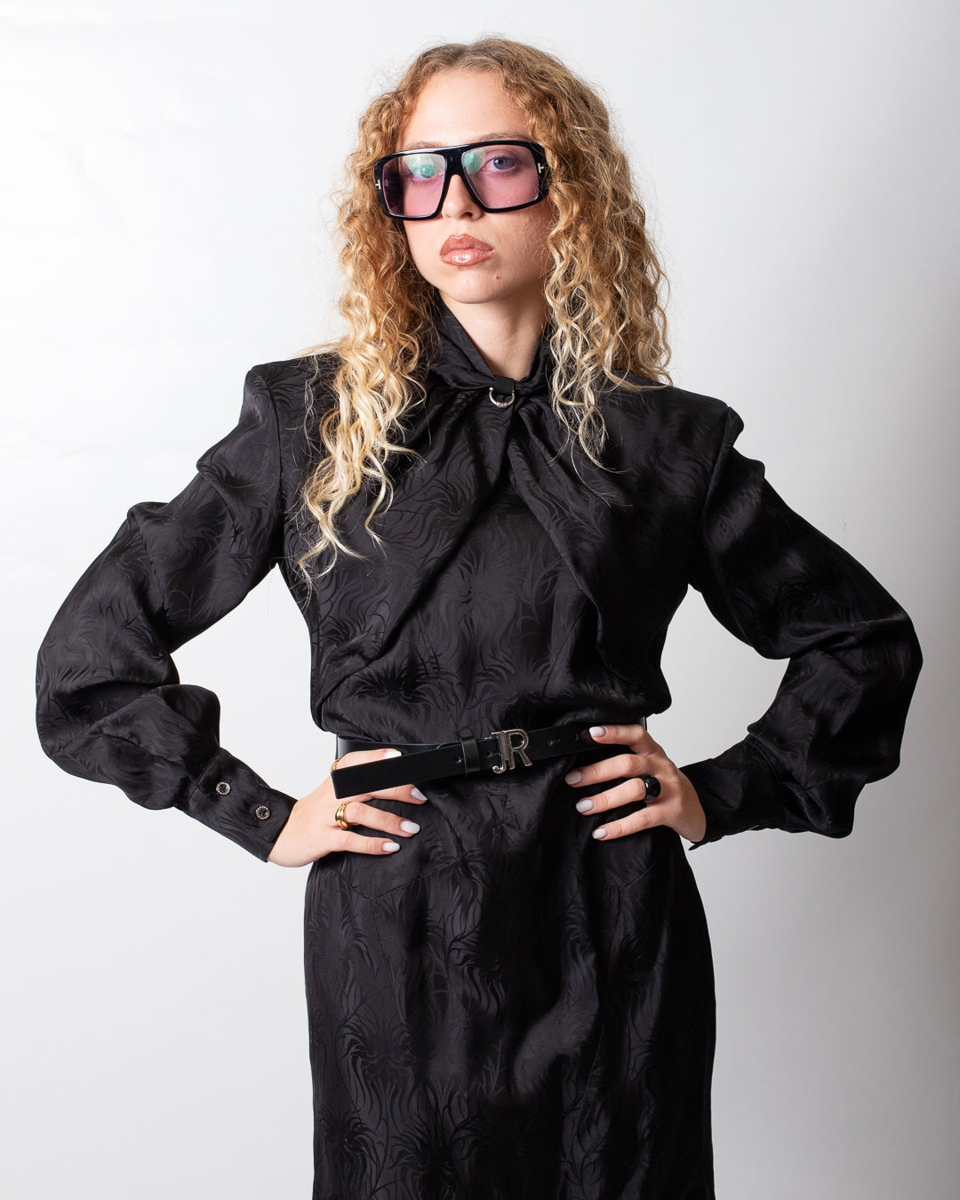 Abito John Richmond jacquard con cintura donna