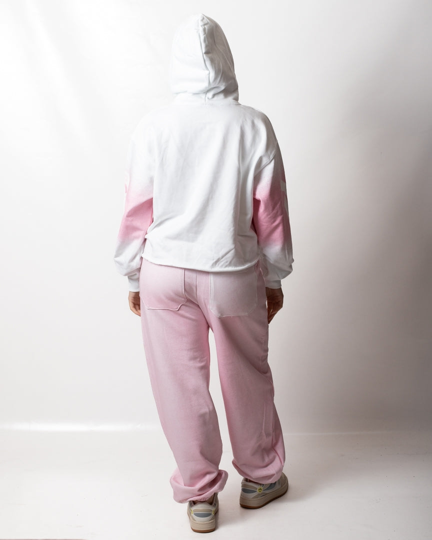 Felpa Disclaimer cropped con cappuccio e stampa glitter donna