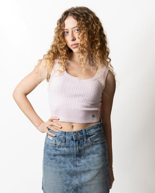 Canotta Calvin Klein ricamata cropped donna