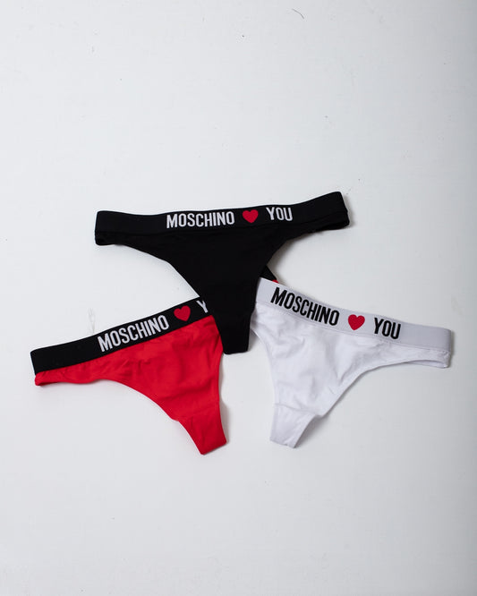 Perizoma Moschino Underwear tri-pack "Love You" donna