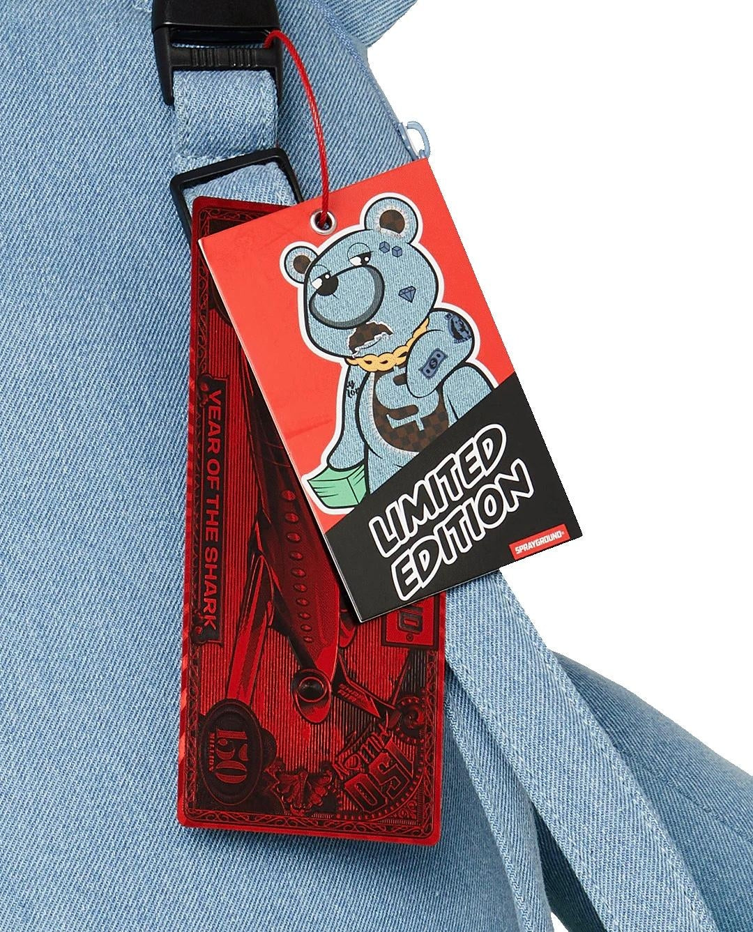 Zaino Sprayground orsetto denim shark moneybear teddy bear shark backpack