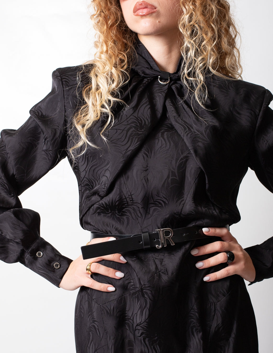 Abito John Richmond jacquard con cintura donna
