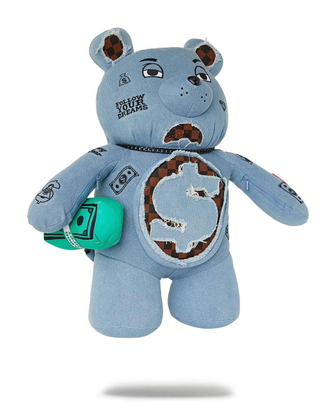 Zaino Sprayground orsetto denim shark moneybear teddy bear shark backpack