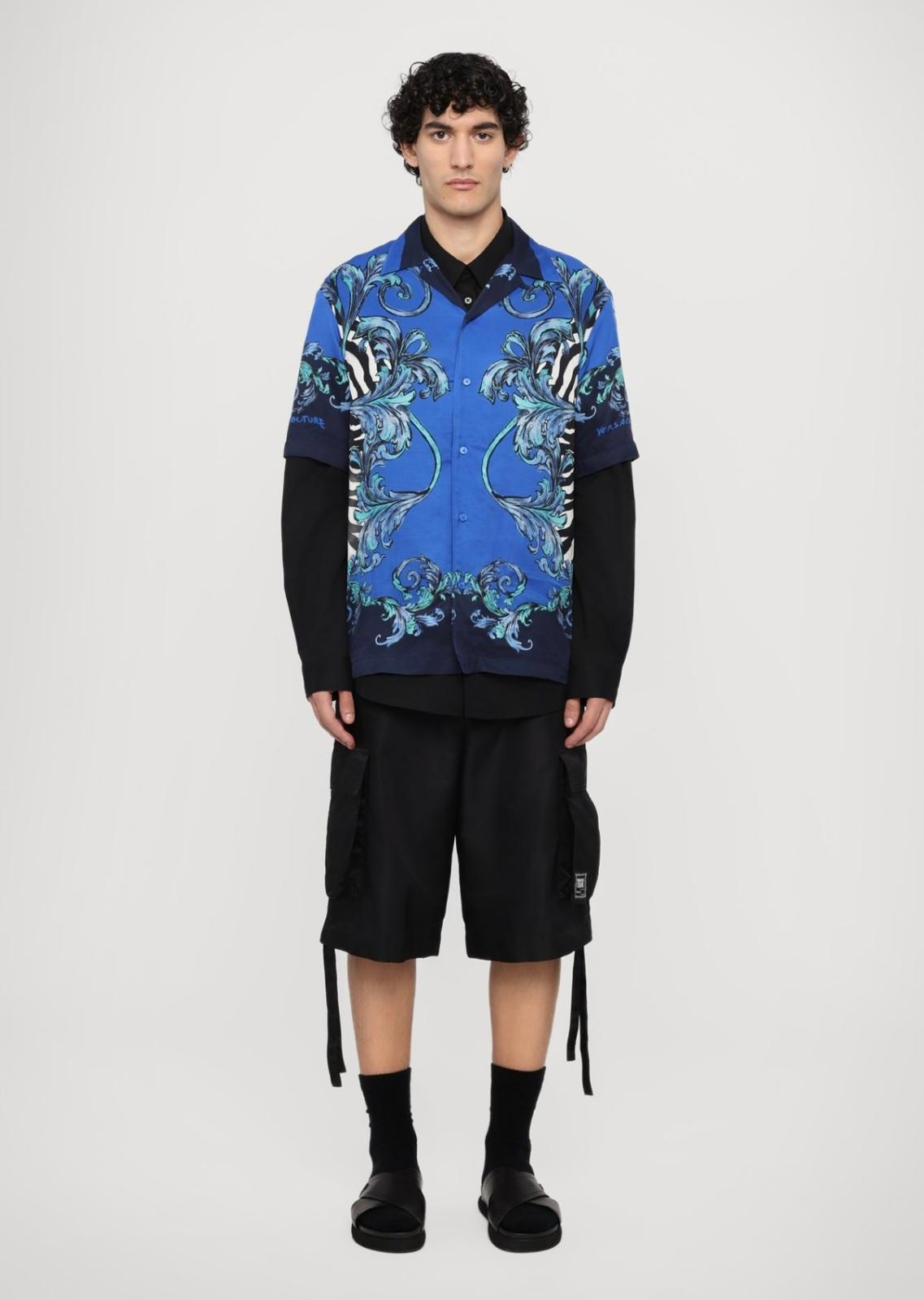Camicia Versace Jeans Couture "Zebra Barocco" in twill uomo