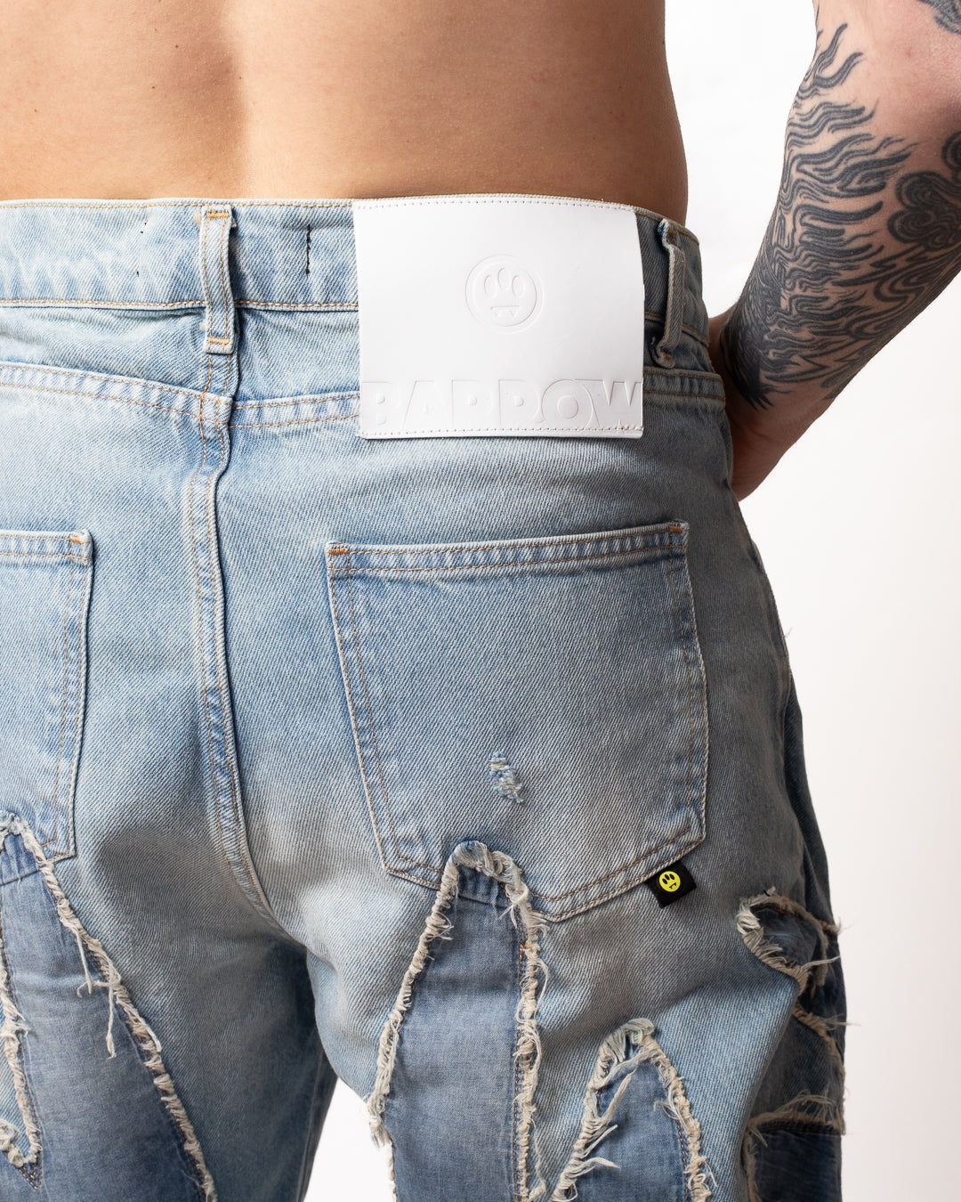 Jeans Barrow straight con patch in denim