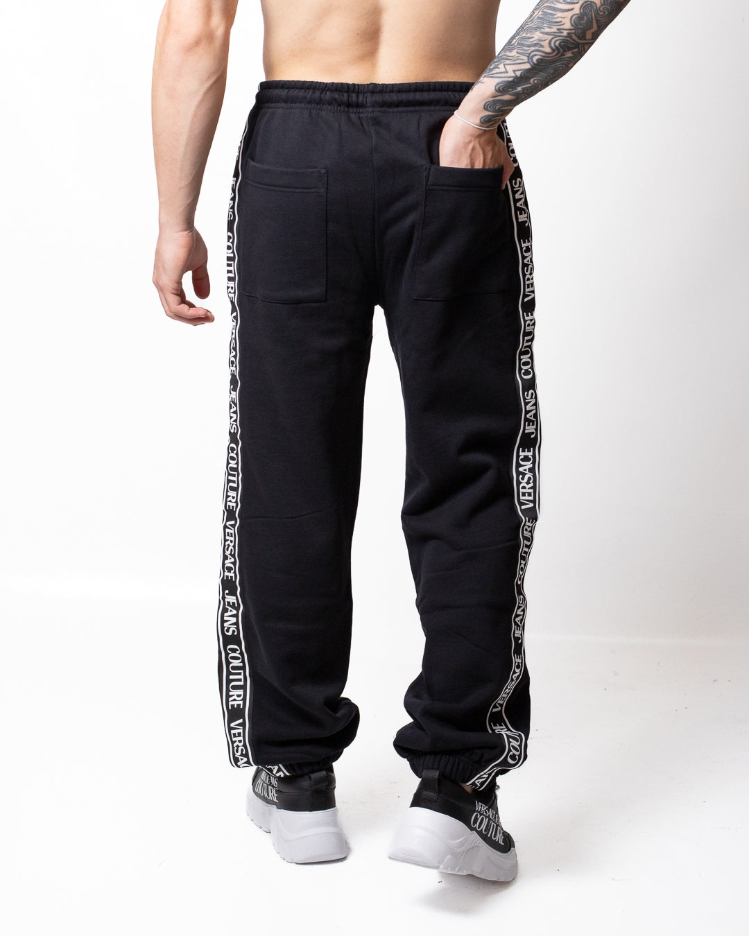 Pantalone Versace Jeans Couture con bande logate uomo