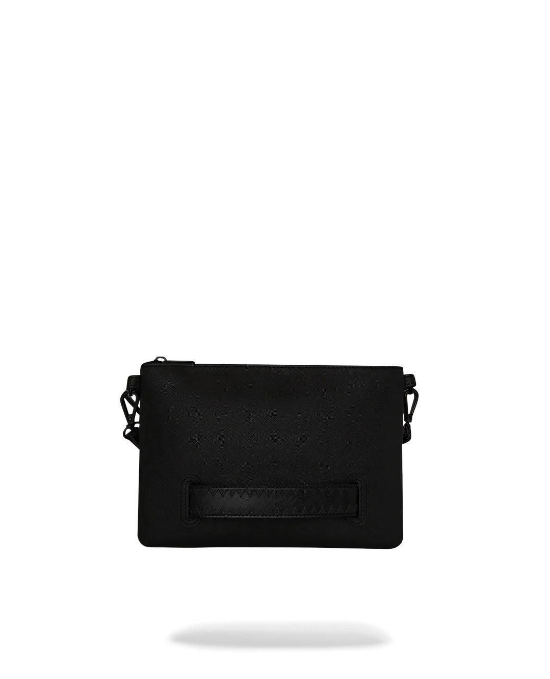 Pochette Sprayground nero fly knit mouth crossover clutch con tracolla