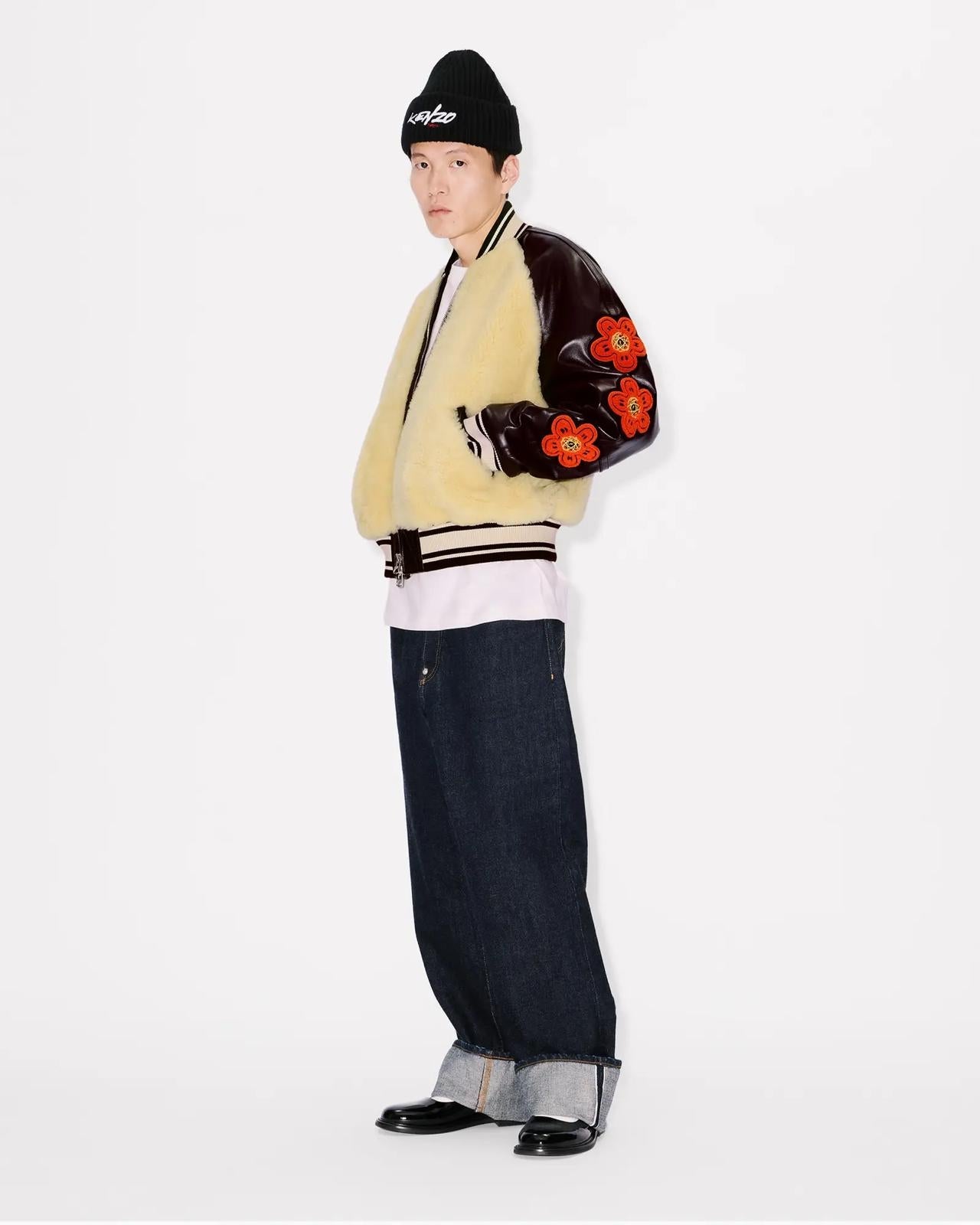 Giubbotto Kenzo Paris "Futura Sherling" in vera pelle